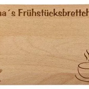 Frühstücksbrett mit Gravur für Oma