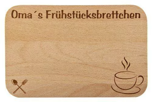 Frühstücksbrett mit Gravur für Oma