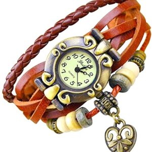 Leder Armbanduhr für Damen - Vintage Wickeluhr