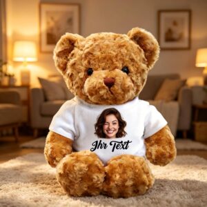 Teddybär mit deinem Foto auf dem T-Shirt