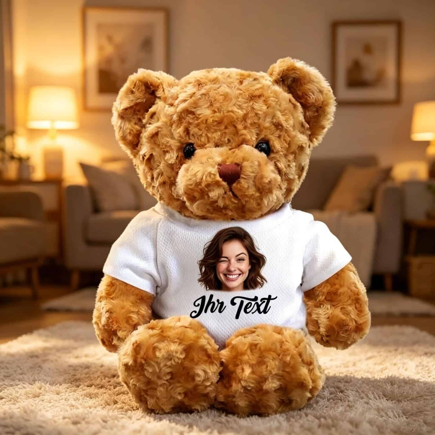 Teddybär mit deinem Foto auf dem T-Shirt