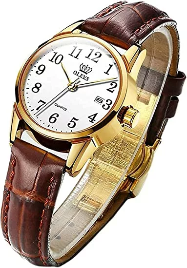 Retro Damen Armbanduhr aus Leder