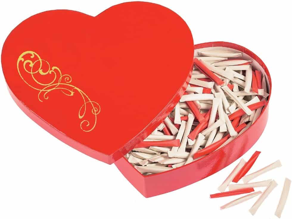 365 Liebeslose in einem Love-Heart - Geschenk für Liebende