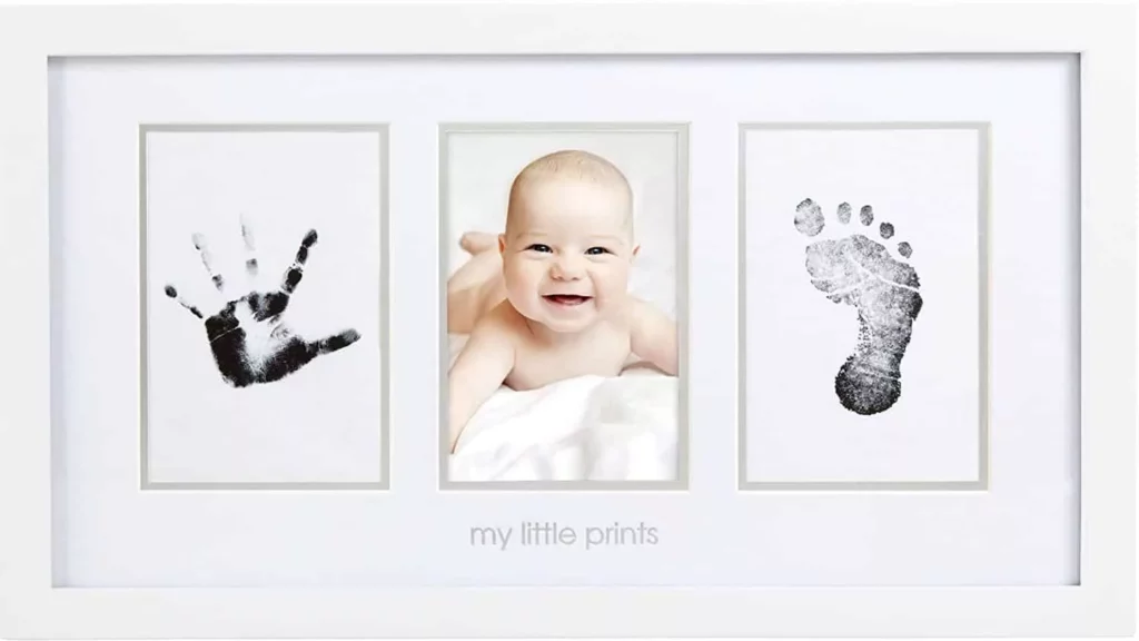 Bilderrahmen für Babyfoto, Hand- und Fußabdruck