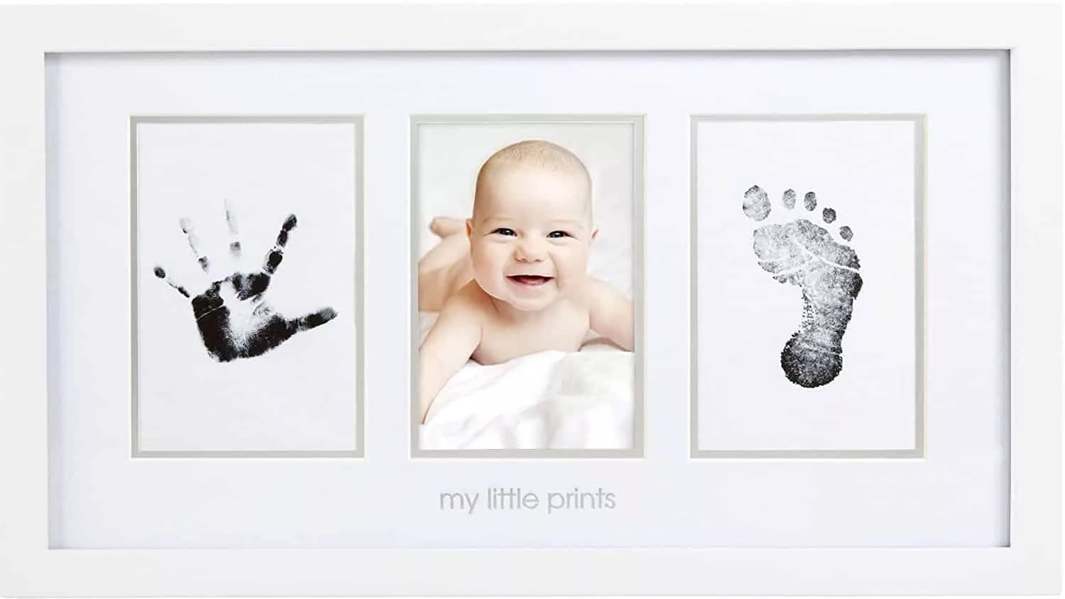 Bilderrahmen für Babyfoto, Hand- und Fußabdruck