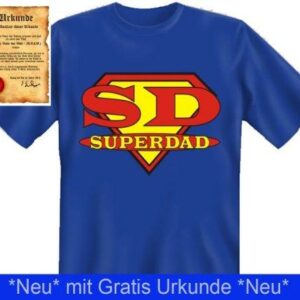 Superdad T-Shirt + Urkunde "Bester Vater der Welt"