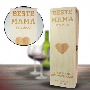 Personalisierte Weinkiste für Mama