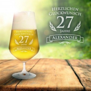 Bierglas zum Geburtstag - mit Name und Jahr