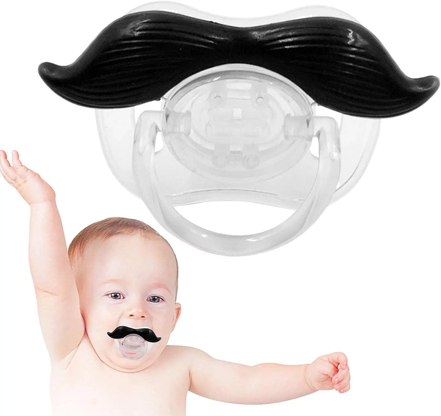 Schnuller mit Bart - witziges Geschenk für Babys