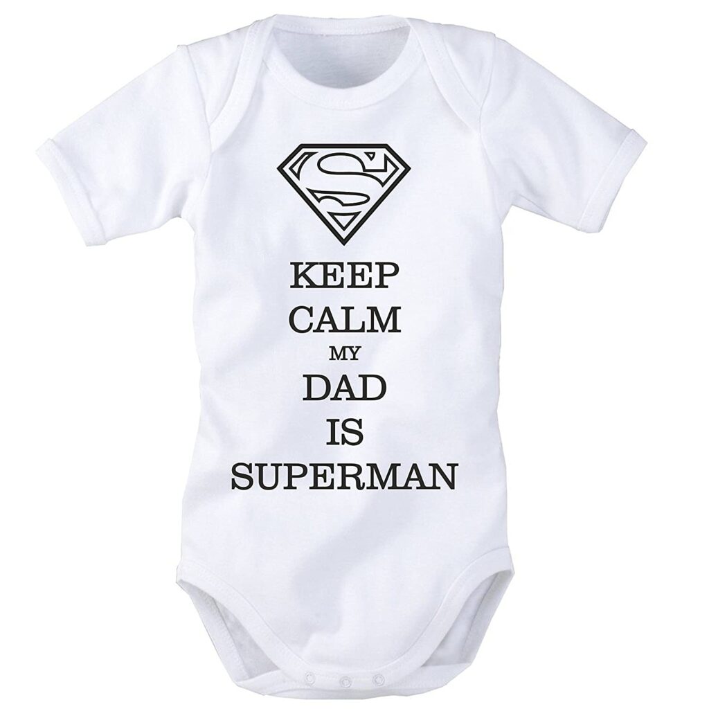 Baby Strampler: Keep Calm, my Dad is Superman