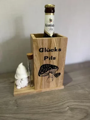 Glückspils Geldgeschenk aus Holz