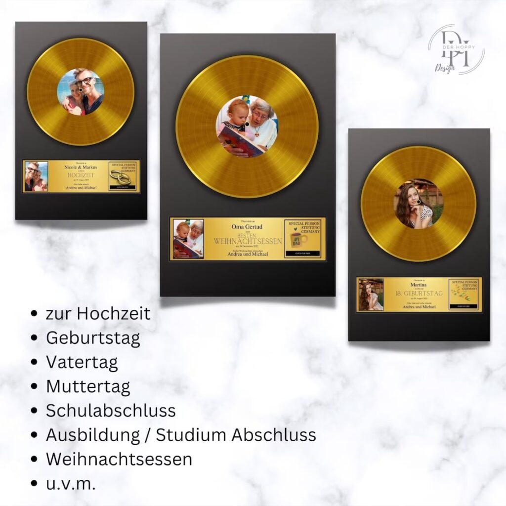 Goldene Schallplatte - personalisiertes Bild