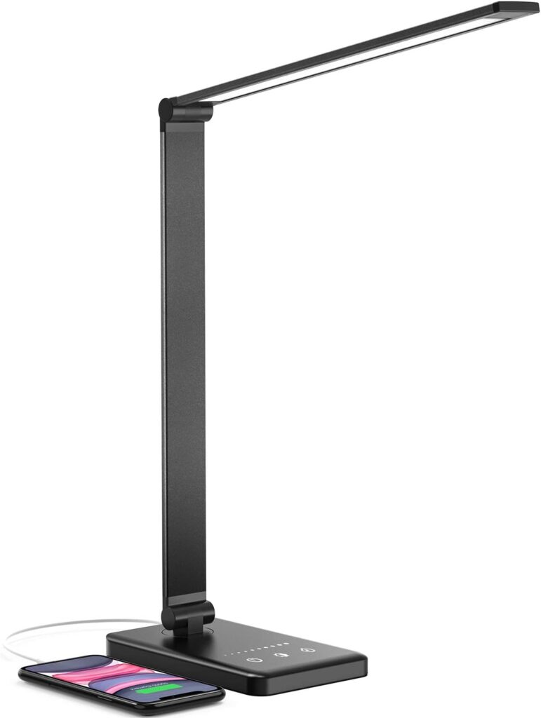 LED Tischlampe Lederoptik