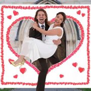 Hochzeitsherz zum Ausschneiden für das Brautpaar