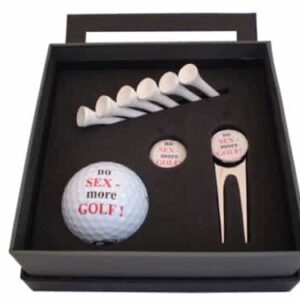 Geschenkset Golf mit Spruch No Sex more Golf