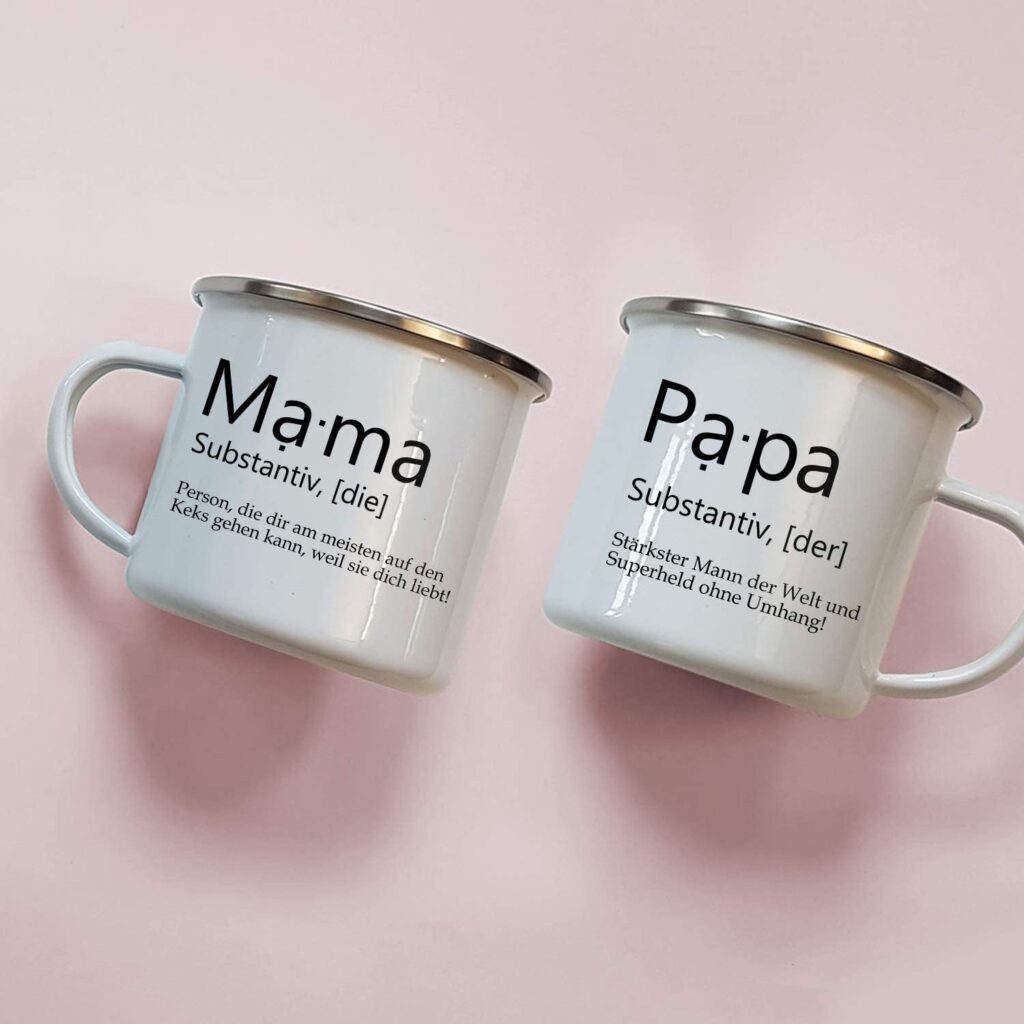 Tassenset Mama und Papa