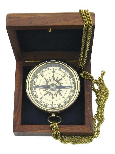 perfekt für die maritime Dekoration Kompass mit Ankergravur 