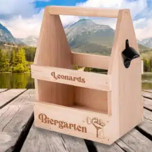 Bierträger aus Holz mit Gravur