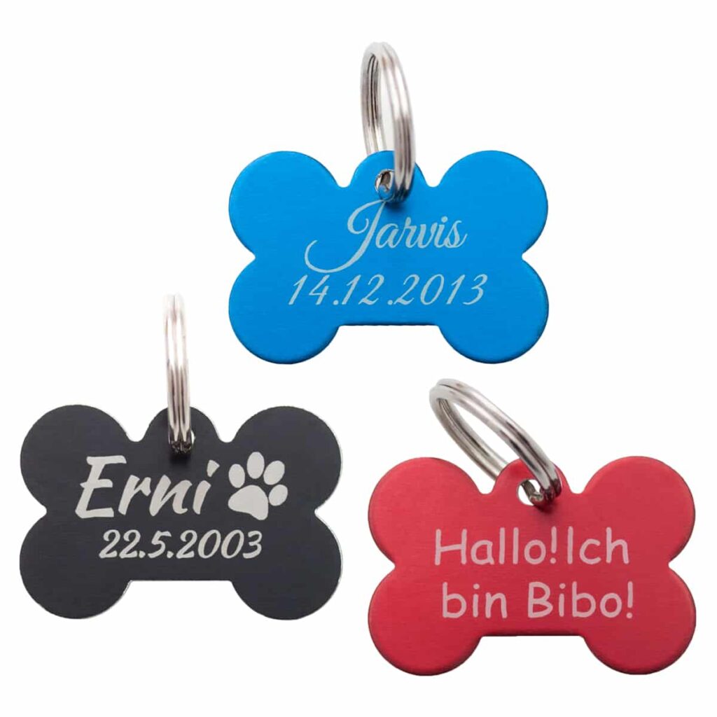 Hundeplakette mit Gravur