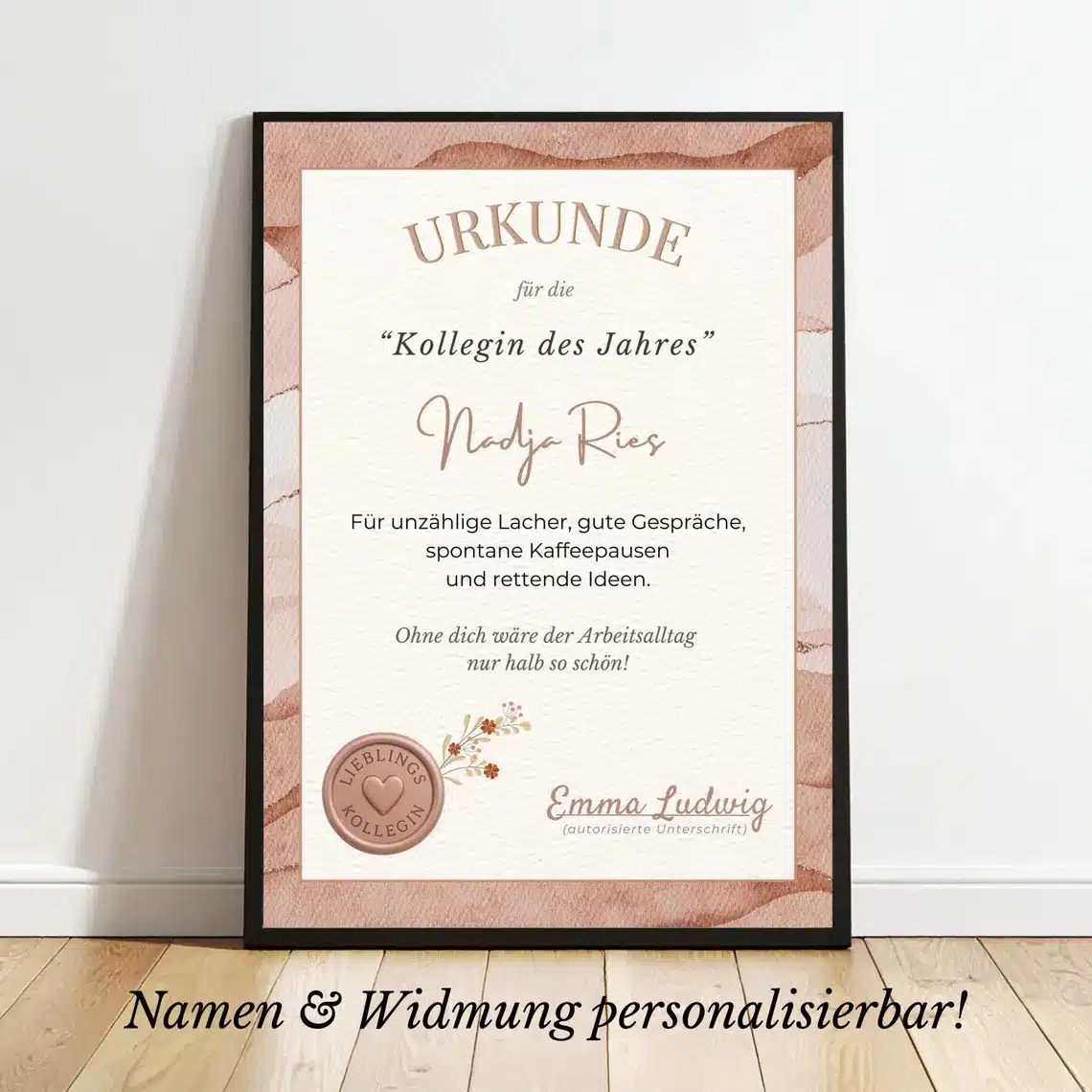 Urkunde Frau des Jahres