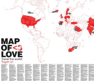 Weltkarte für Verliebte