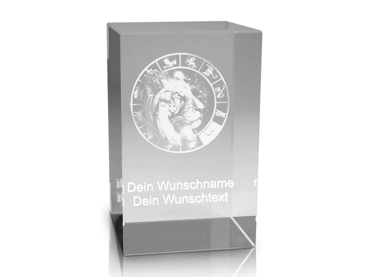 Glasblock mit Sternzeichen