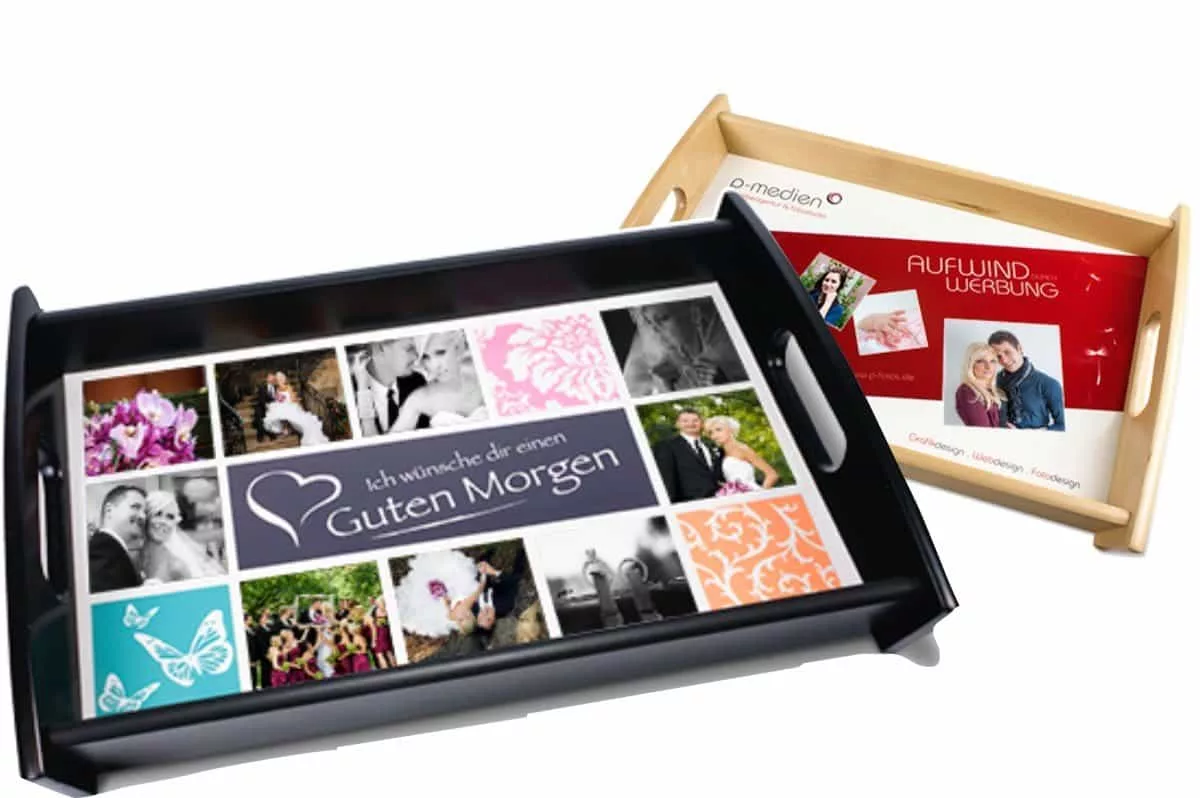 personalisierte Tablett. Ein Tablett mit Wunschfoto