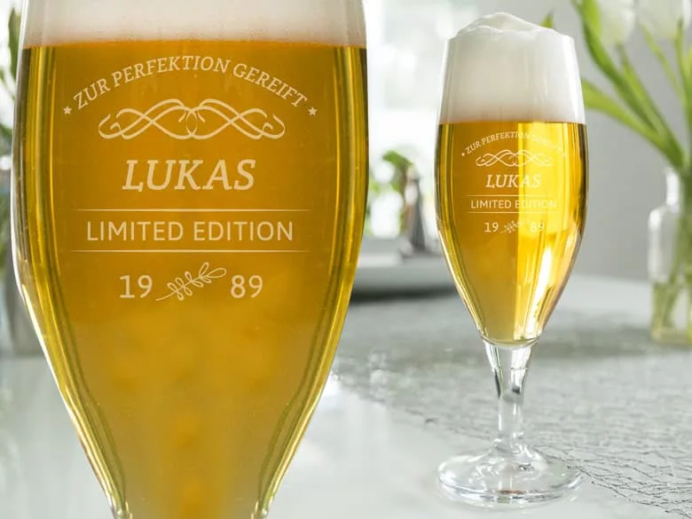 Bierglas mit Gravur