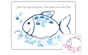 Stempelleinwand zur Taufe