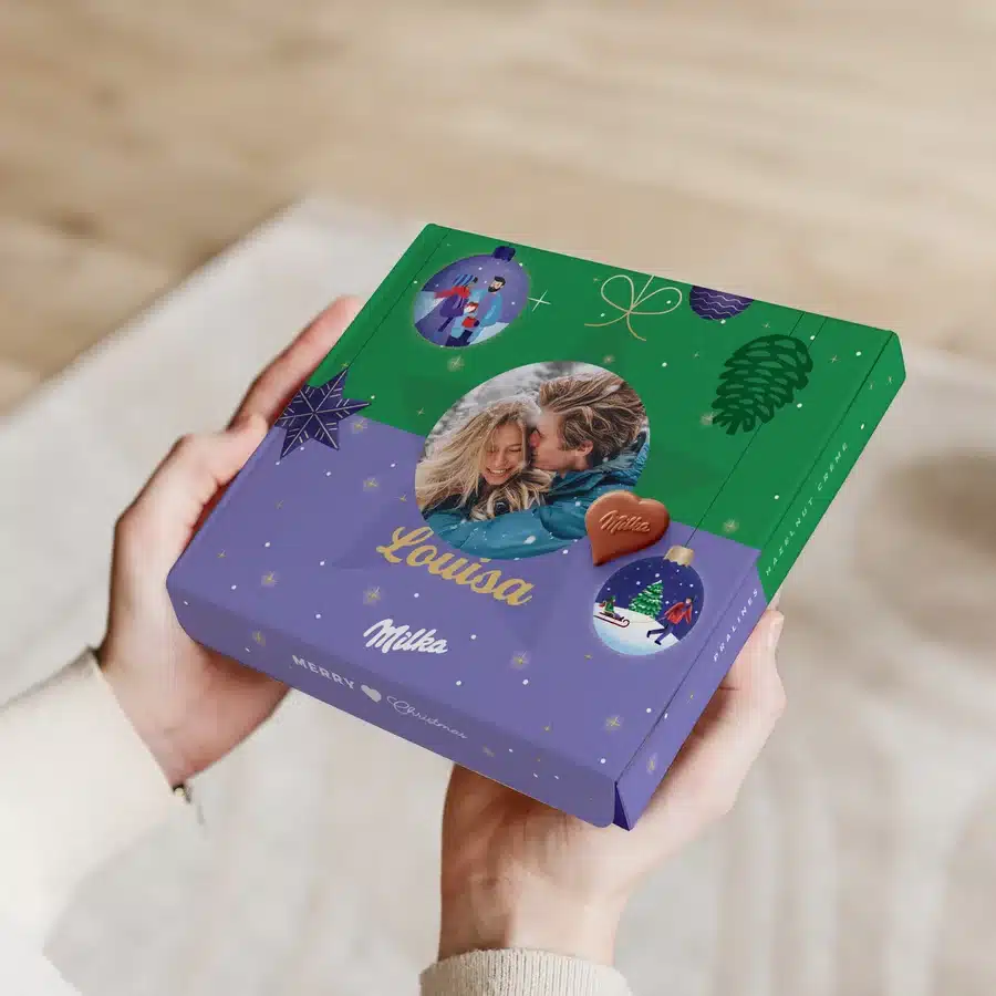 Personalisierte Milka 3D-Geschenkbox Herzen