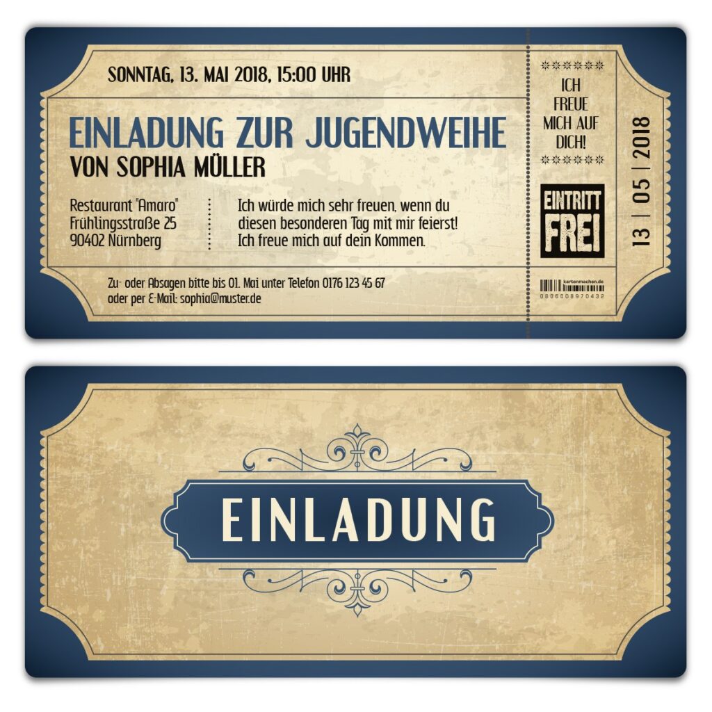 Jugendweihe Einladungskarten