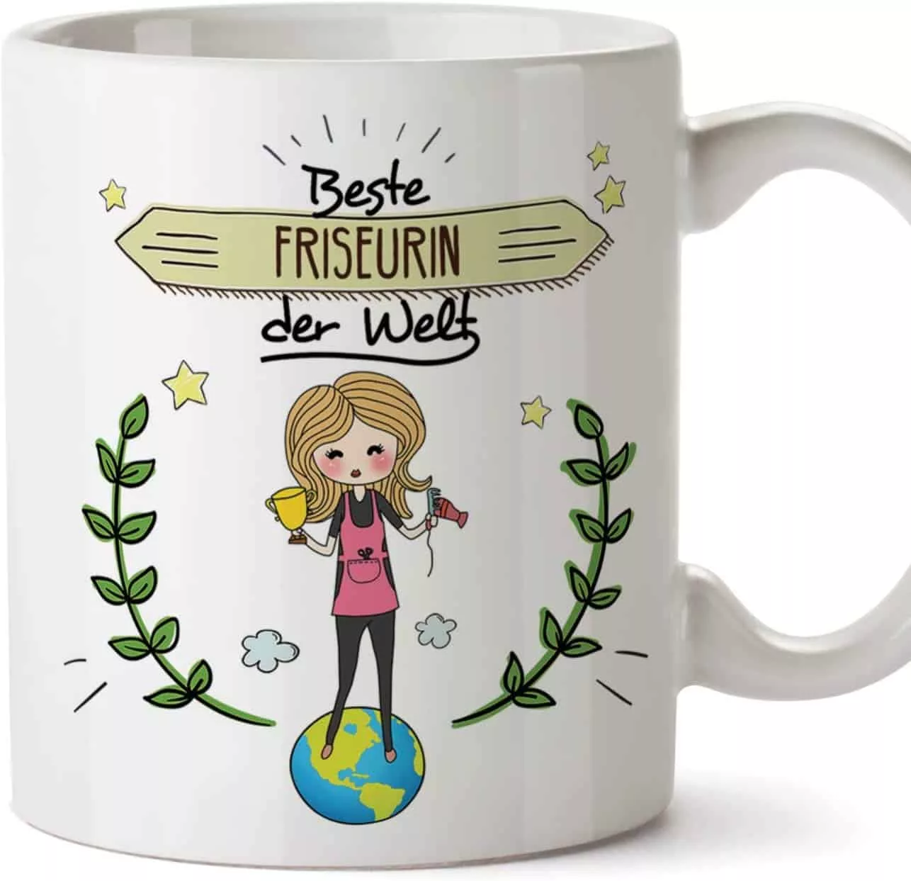 Komplimentetasse für Friseurin