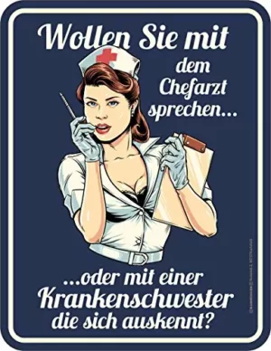 Krankenschwester Blechschild