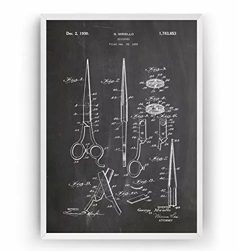 Friseurschere Patent Poster