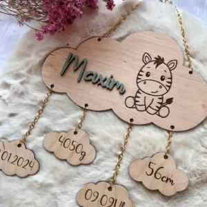 Wolken Mobile aus Holz