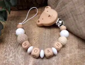 Holz Schnullerkette mit Personalisierung