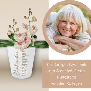 Selbstgestalteter Blumentopf zum Abschied