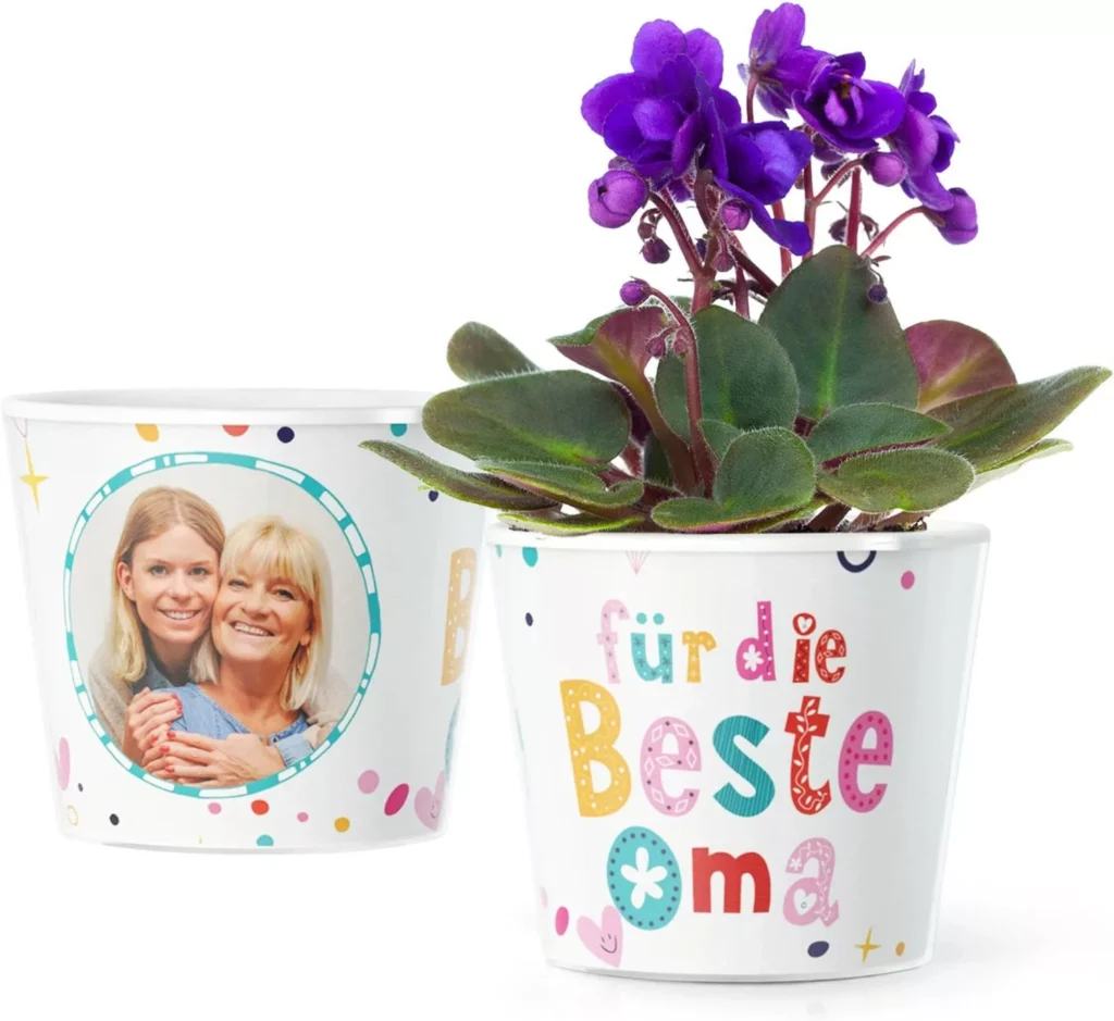 Selbstgestalteter Blumentopf für Oma
