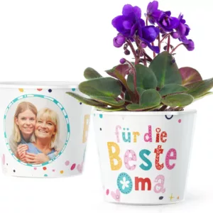 Selbstgestalteter Blumentopf für Oma