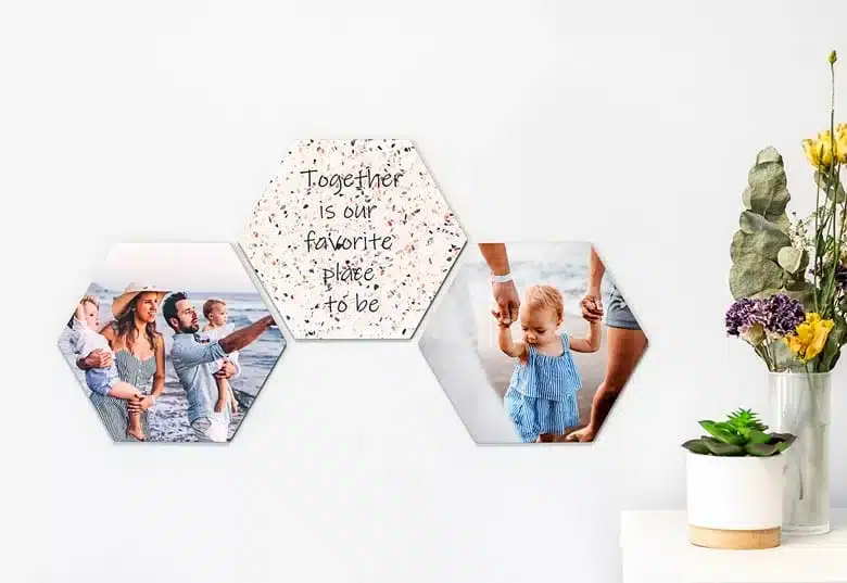 Wandhexagon mit Wunschfoto