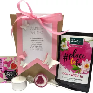 Das Tinkerella 30-Minuten Wellness Set ist das perfekte kleine Geschenk für deine beste Freundin, deine Mama oder deine Kollegin und das optimale Mitbringsel als Gastgeschenk.