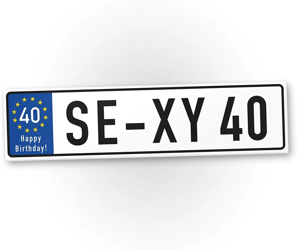 Deko-Kennzeichen zum 40. Geburtstag