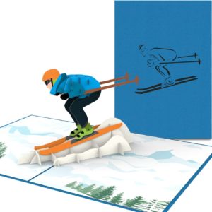 Pop-Up-Karte für Skifahrer