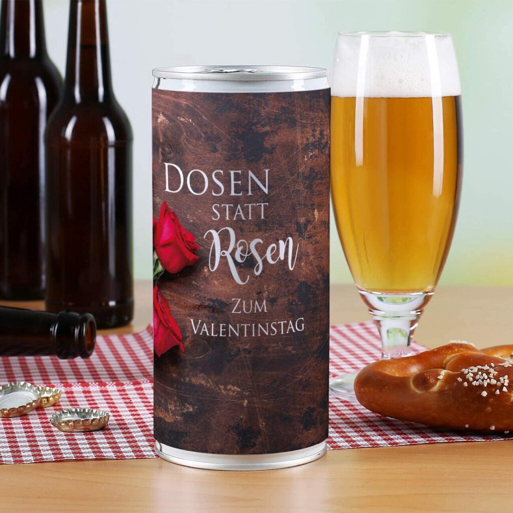 Bierdose zum Valentinstag