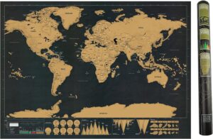 Stilvolle Weltkarte zum Rubbeln