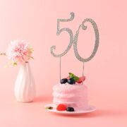 Premium Holz Cake Topper zum 50. Jubiläum
