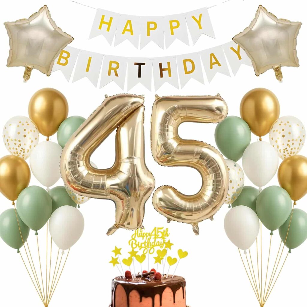 Dekoset zum 45. Geburtstag