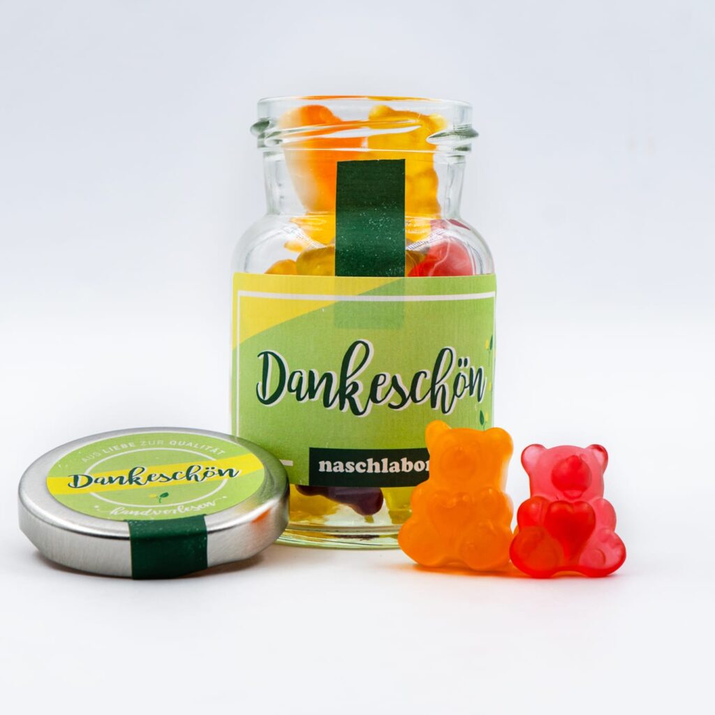 Dankeschön Gummibärchen Geschenkglas
