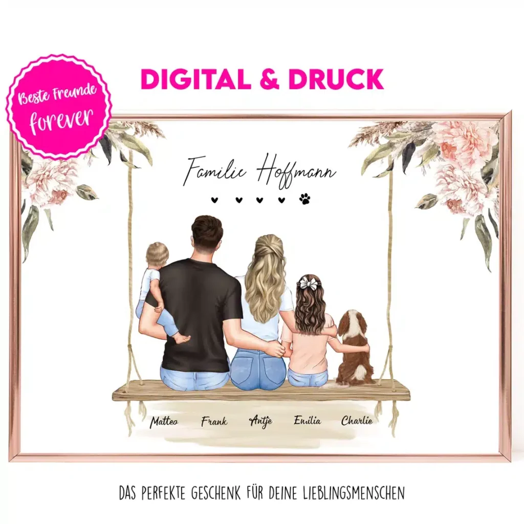 Personalisiertes Familienportrait als Poster