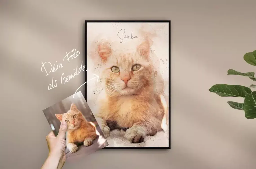 Katze als gezeichnetes Porträt